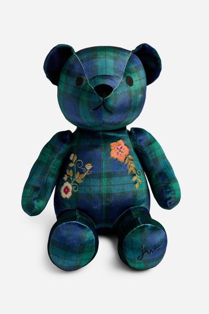 Mingo Plaid Embroidered Velvet Bear