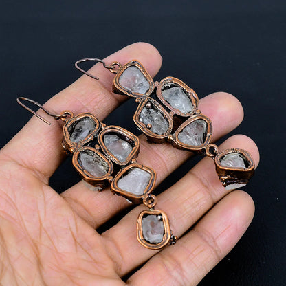 Raw Crystal Quartz Earrings