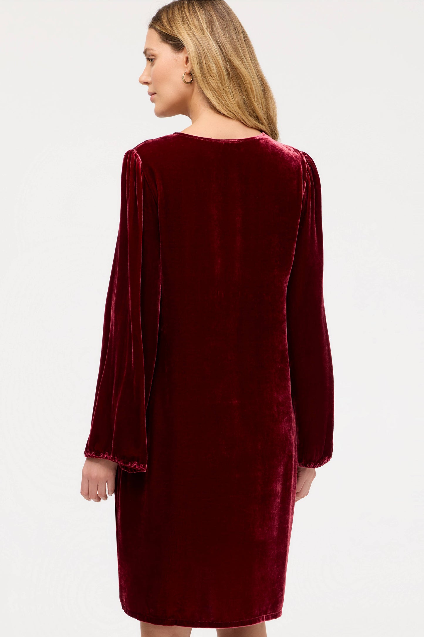 Kimono Sleeve Relaxed Dress - Molly - Cran-Ruby Red