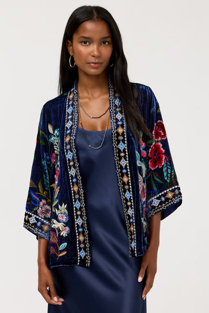 Velvet Cropped Kimono - Isolei