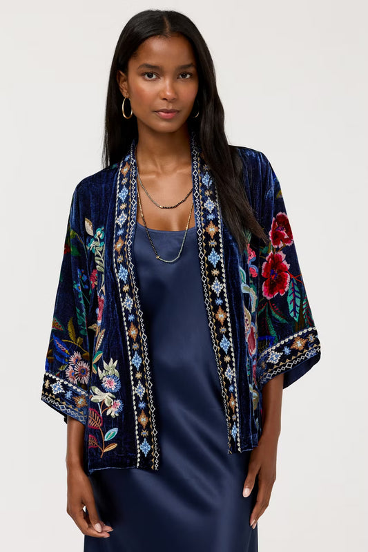 Velvet Cropped Kimono - Isolei