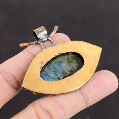 Labradorite Eye Pendant Necklace