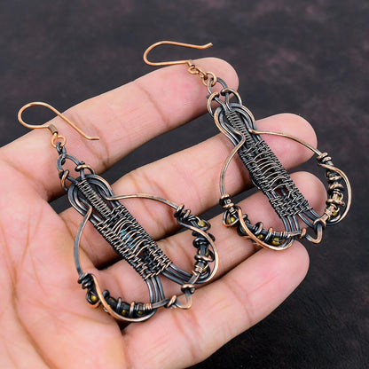Labradorite and Copper Earrings