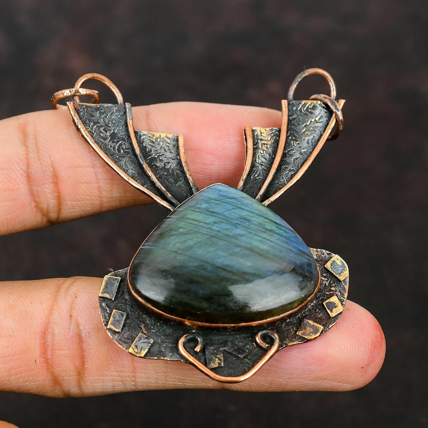 Labradorite  Winged  Pendant Necklace