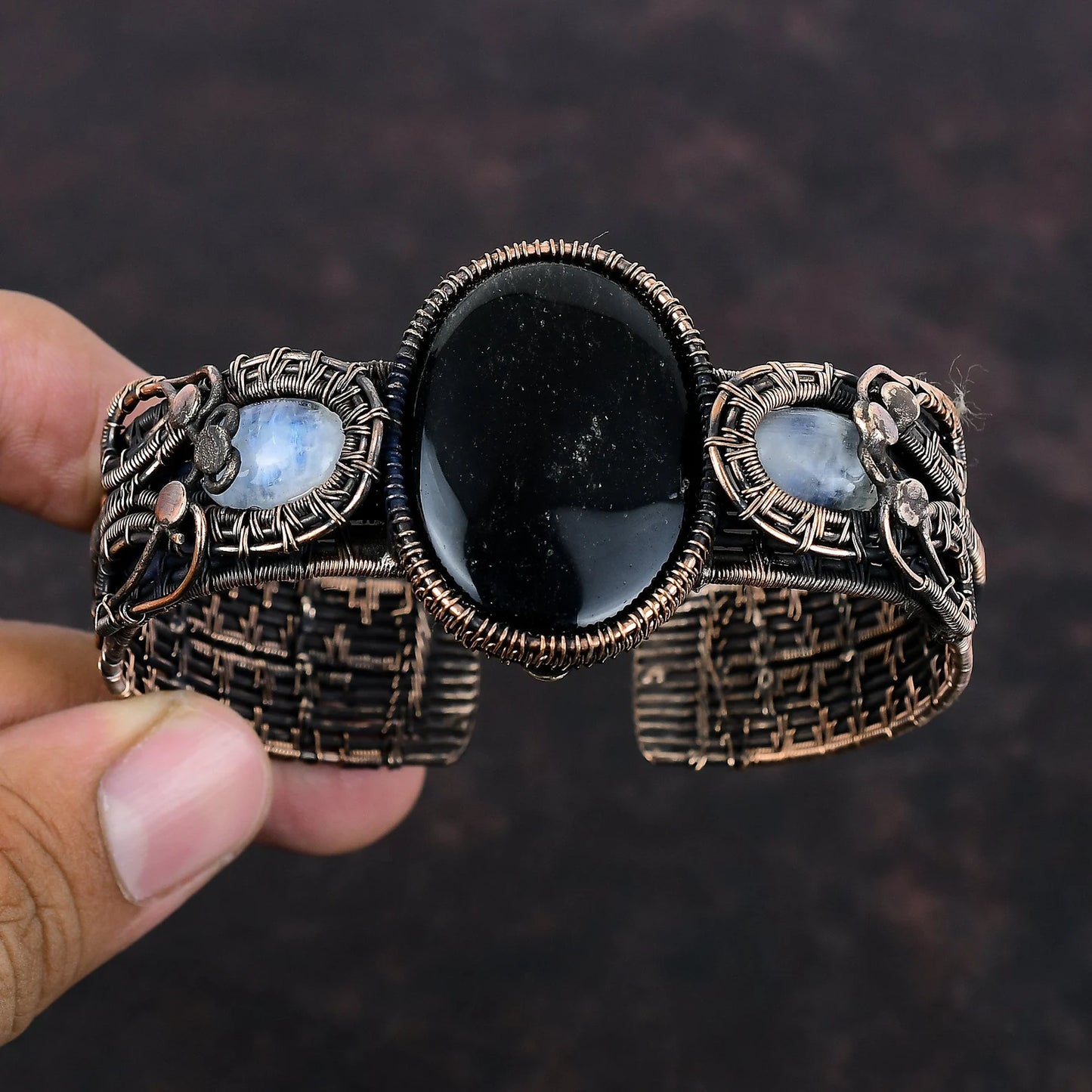 Silver Sheen Obsidian Cuff