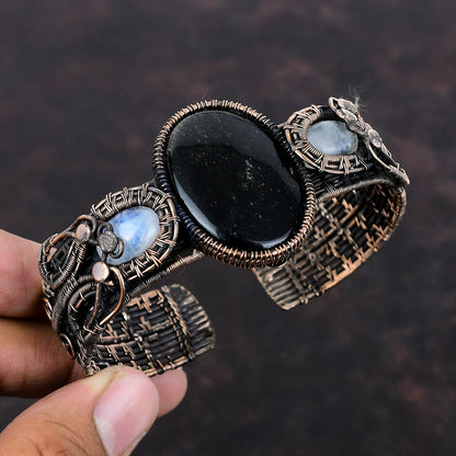 Silver Sheen Obsidian Cuff