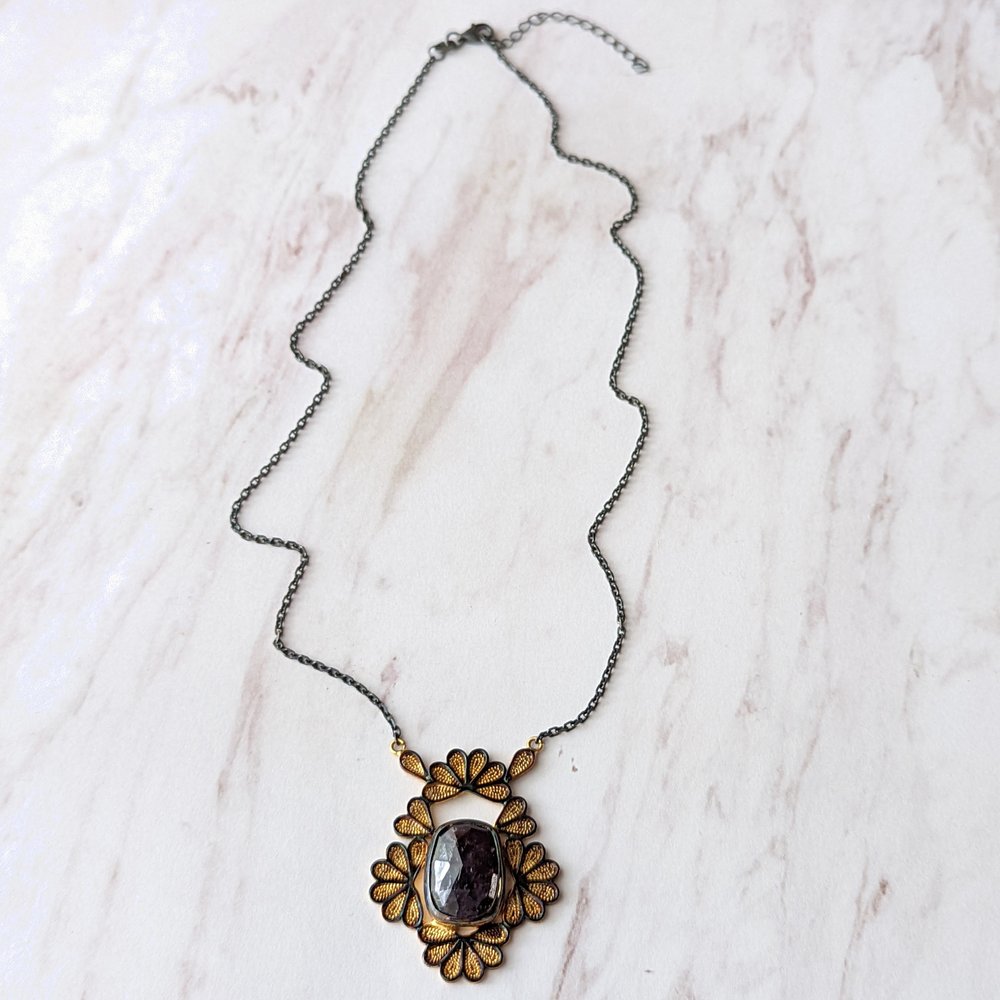 Butterfly Lace Sapphire Necklace - La De Da