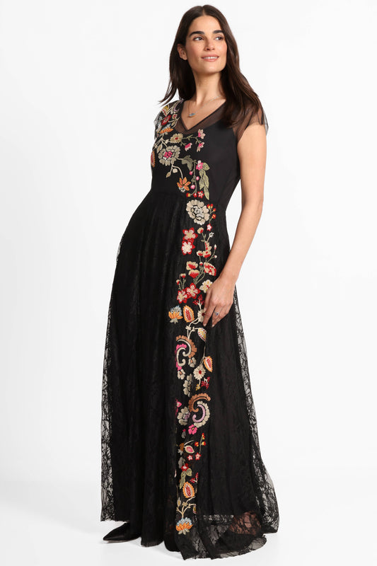 Mertina Embroidered Mesh Dress