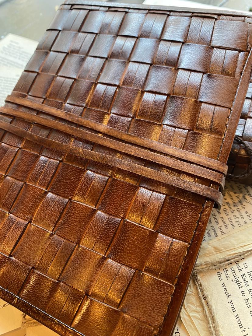 Apollo Woven Leather Journal - Large - La De Da