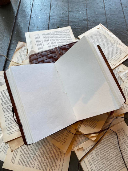 Fitz Woven Leather Journal - Large - La De Da