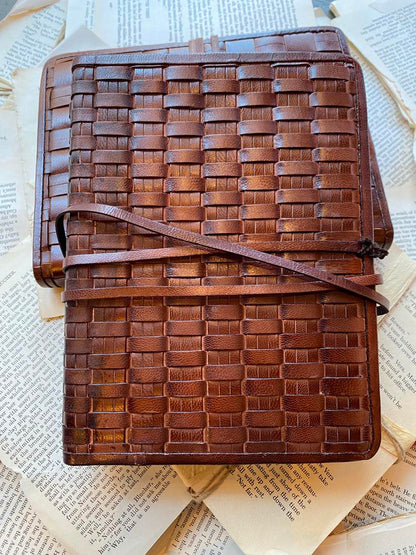 Fitz Woven Leather Journal - Large - La De Da