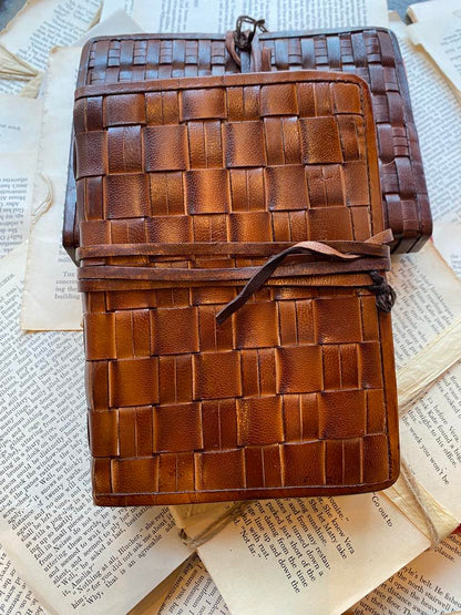 Casper Woven Leather Journal - Small - La De Da
