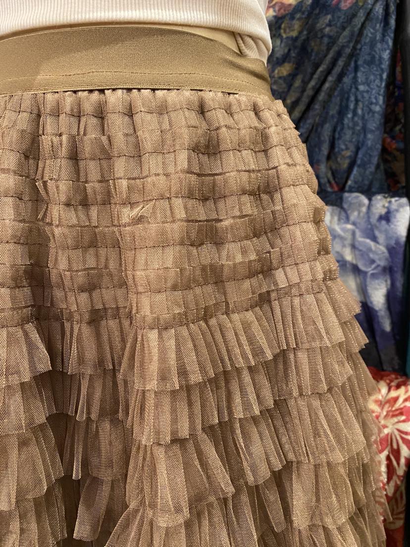 Mocha Ruffle Tulle Skirt