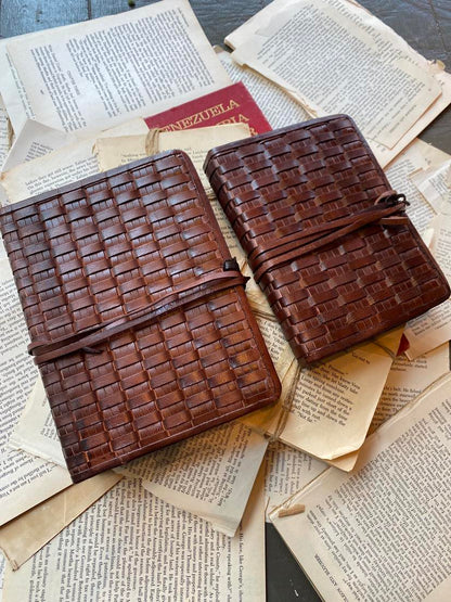 Fitz Woven Leather Journal - Large - La De Da