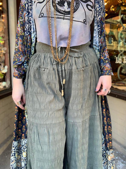 In Paradise Wide Leg Pant - Dried Basil