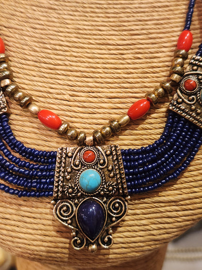 Beaded Collar Statement Necklace