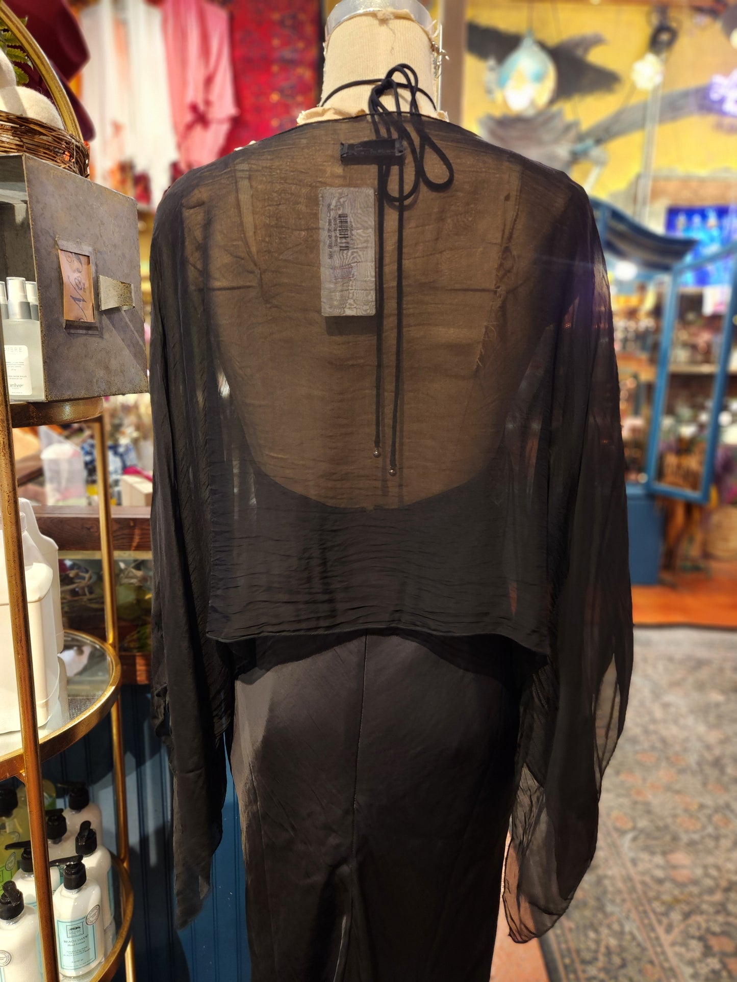 Silk Blend Sheer Cape