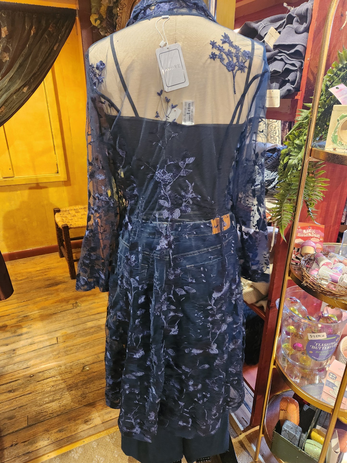 Embroidered Floral Mesh Duster - Multiple Colors