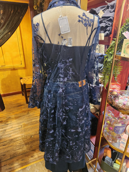 Embroidered Floral Mesh Duster - Multiple Colors