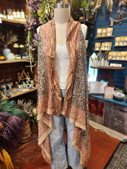 Bagru  Long Vest ( multiple colors available )