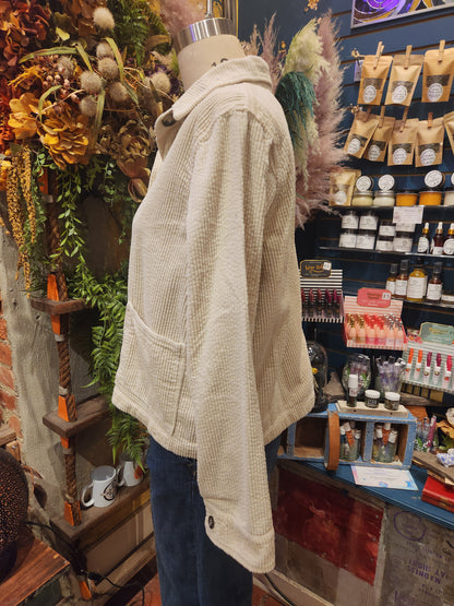 Cropped Lux Cord Jacket - Moonbeam