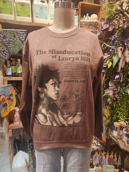 Hand-Dyed Lauryn Hill Graphic Print Sweatshirt