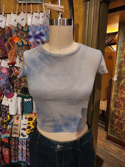 Hand Dyed 'Mimosa' Baby Tee - Grey