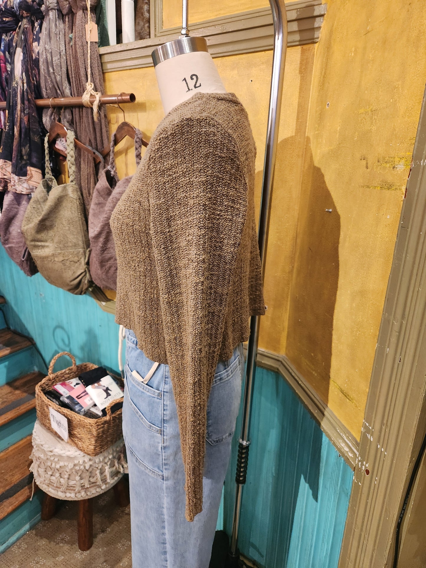 Curved Crop Sweater - Multiple Colors