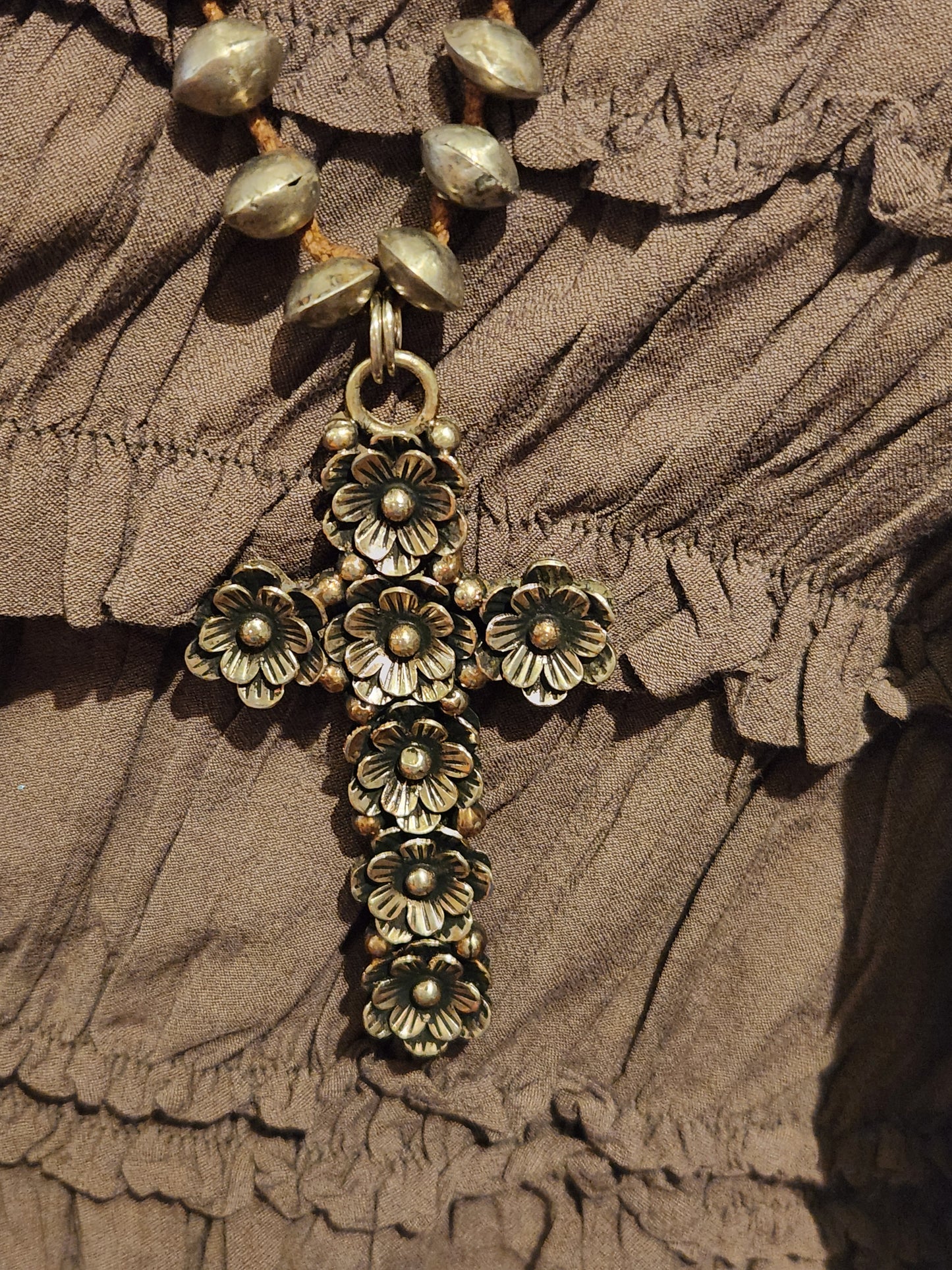 Cross with Pink Agate Necklace
