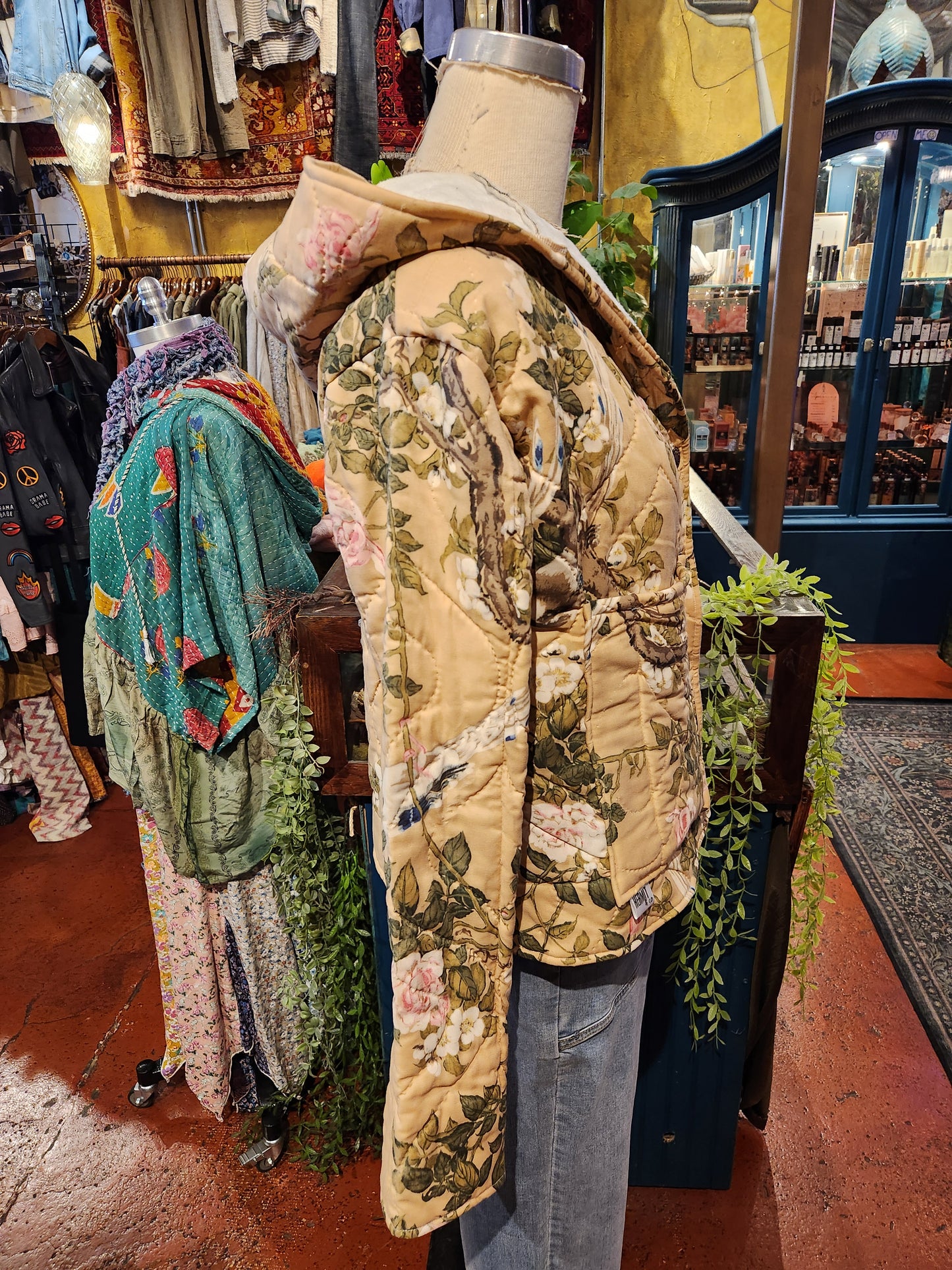OOAK Tan Hooded Quilt Jacket