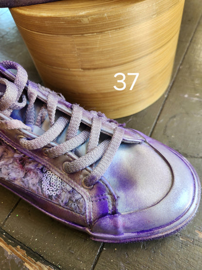 Hand Dyed Floral High Top Sneaker