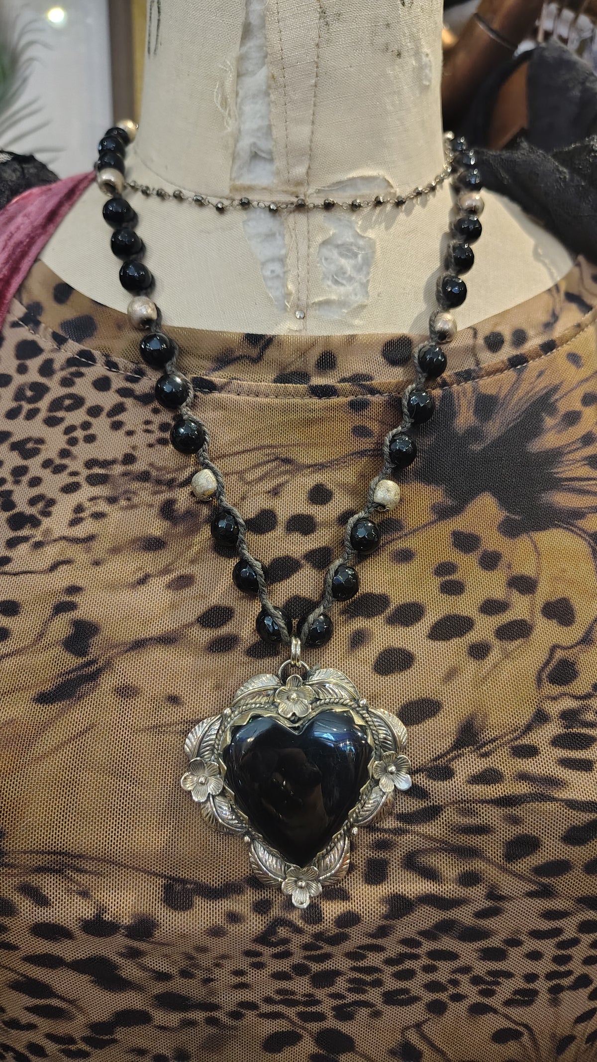 Onyx Heart Necklace