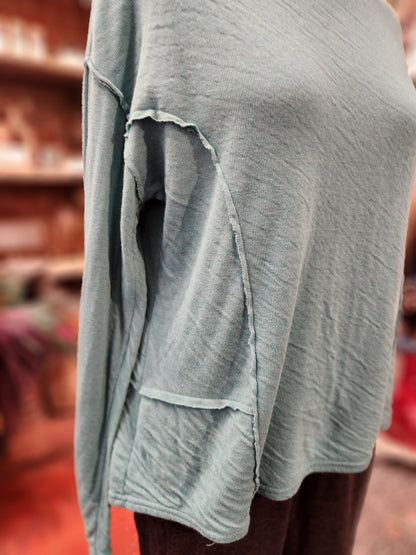 L/S Raw Edge Top - Riviera