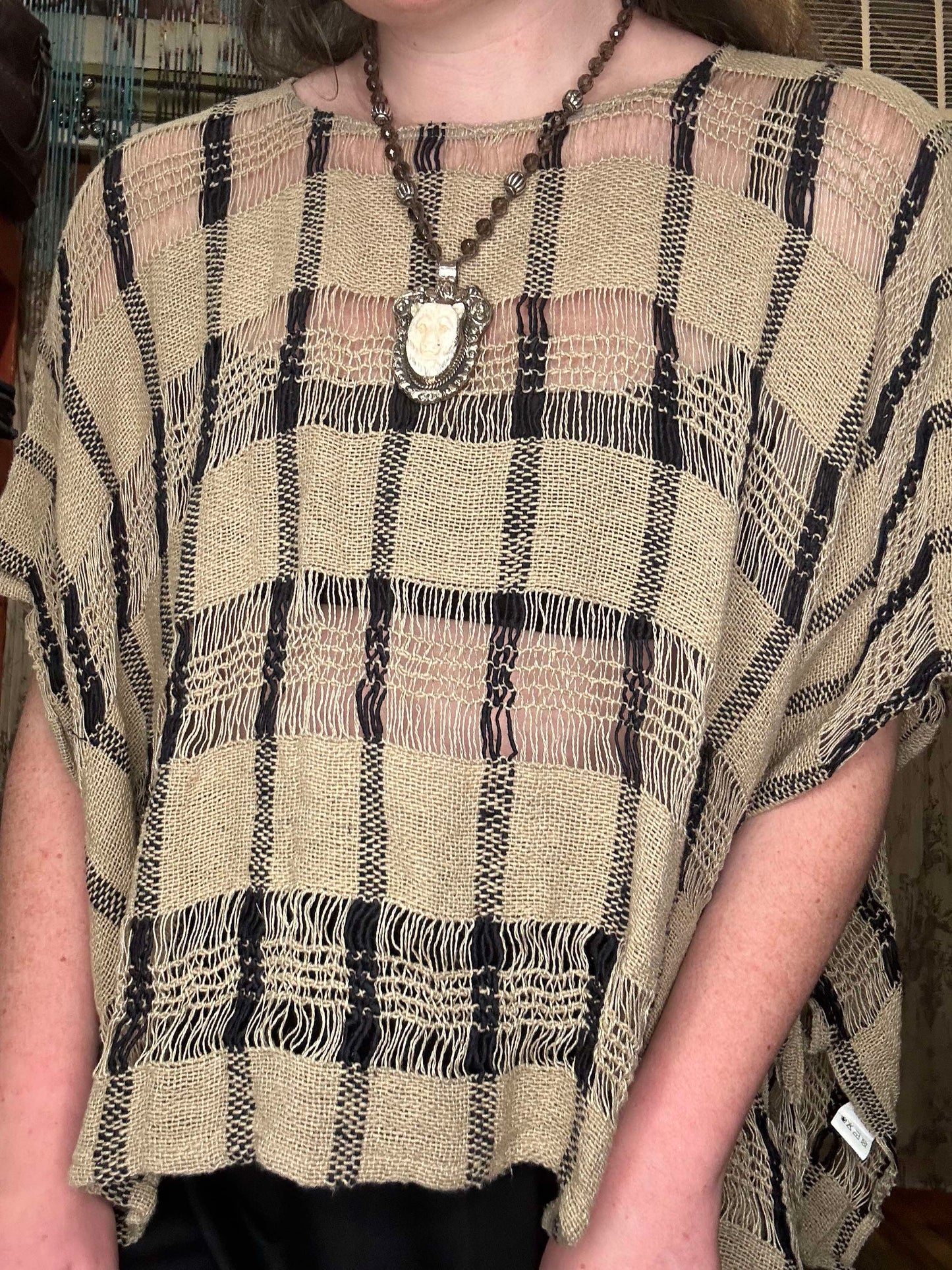 Kaftan with Ties - Natural/Burlap