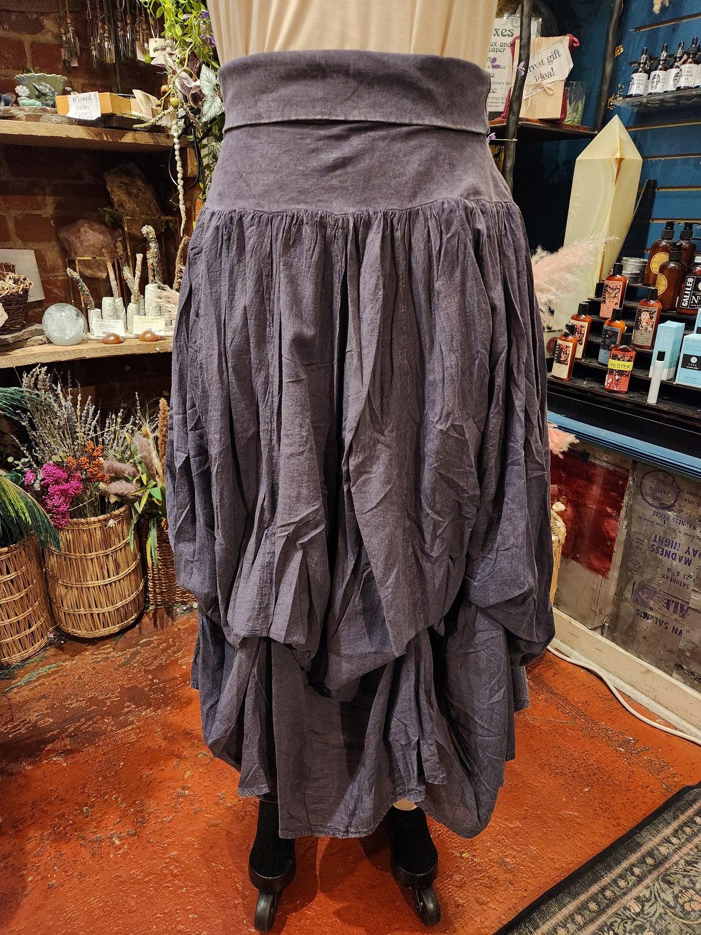 Plum Bubble Long Skirt