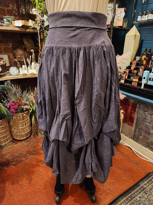 Plum Bubble Long Skirt