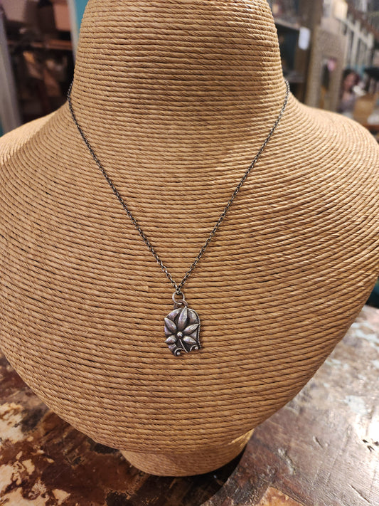 Floral Charm Sterling Silver Necklace