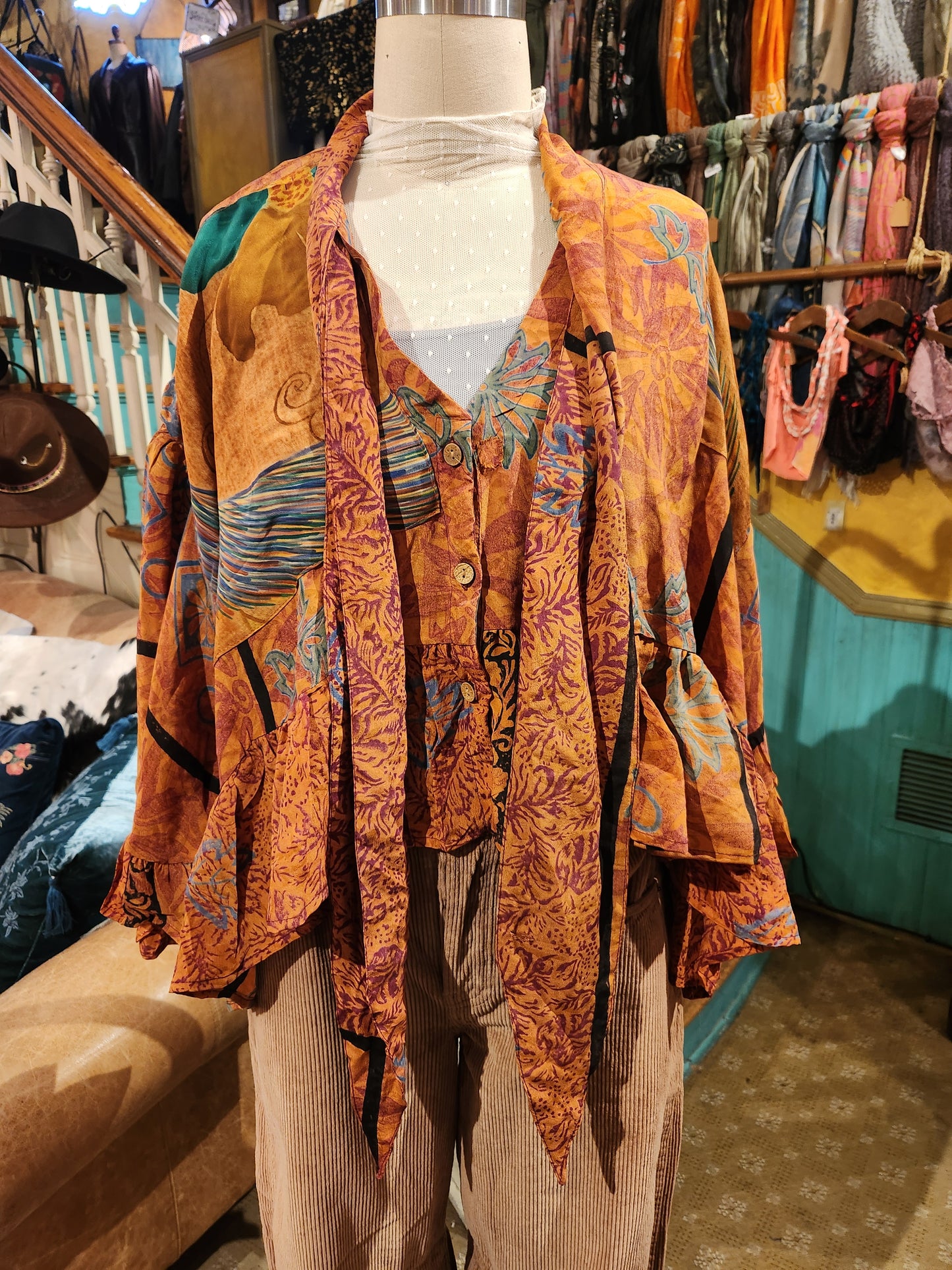 Crepe Sari Wild Rose Top 1225 - 044