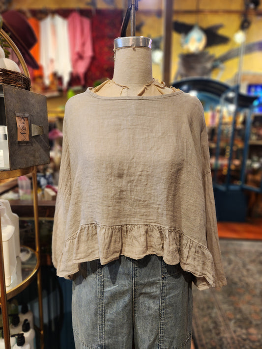 Ruffle Hem Crop Top