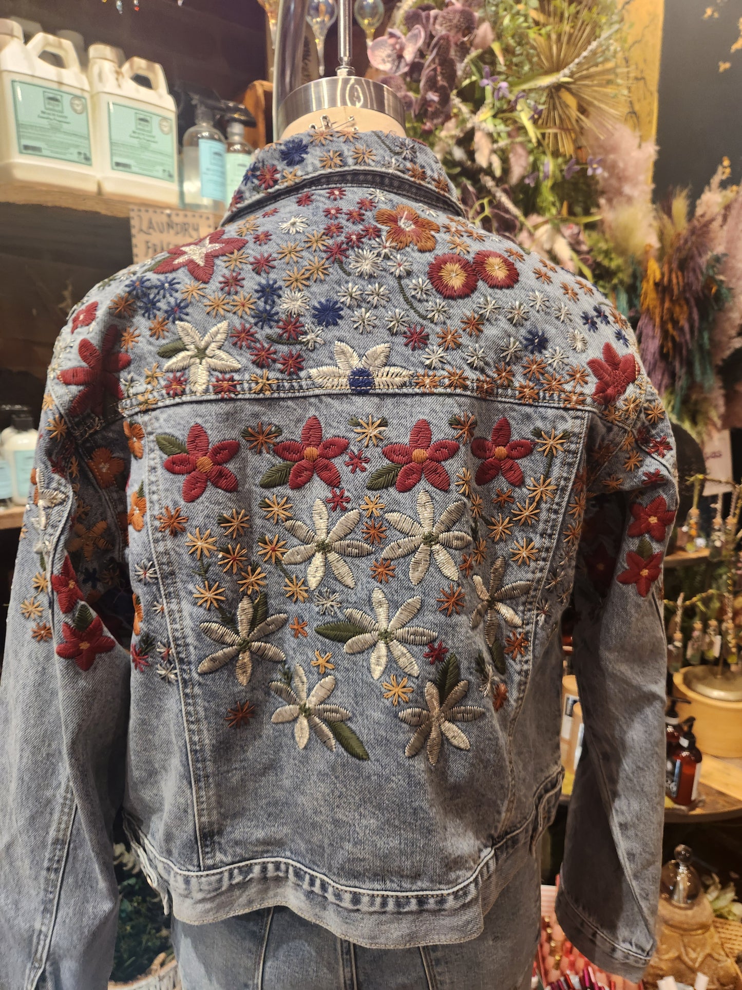 Wildflower embroidered denim jacket