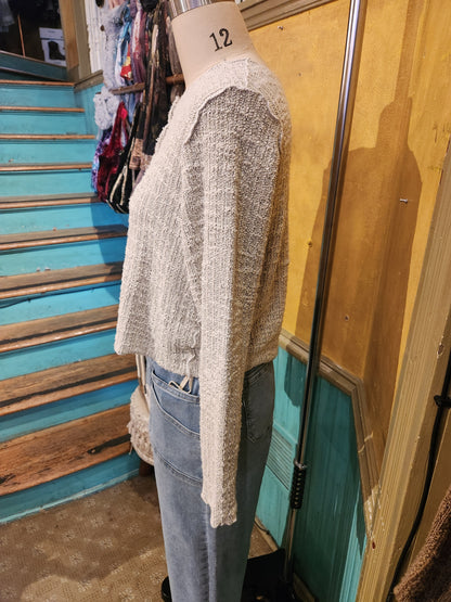 Crop Textured Cardigan - Sweater Knit