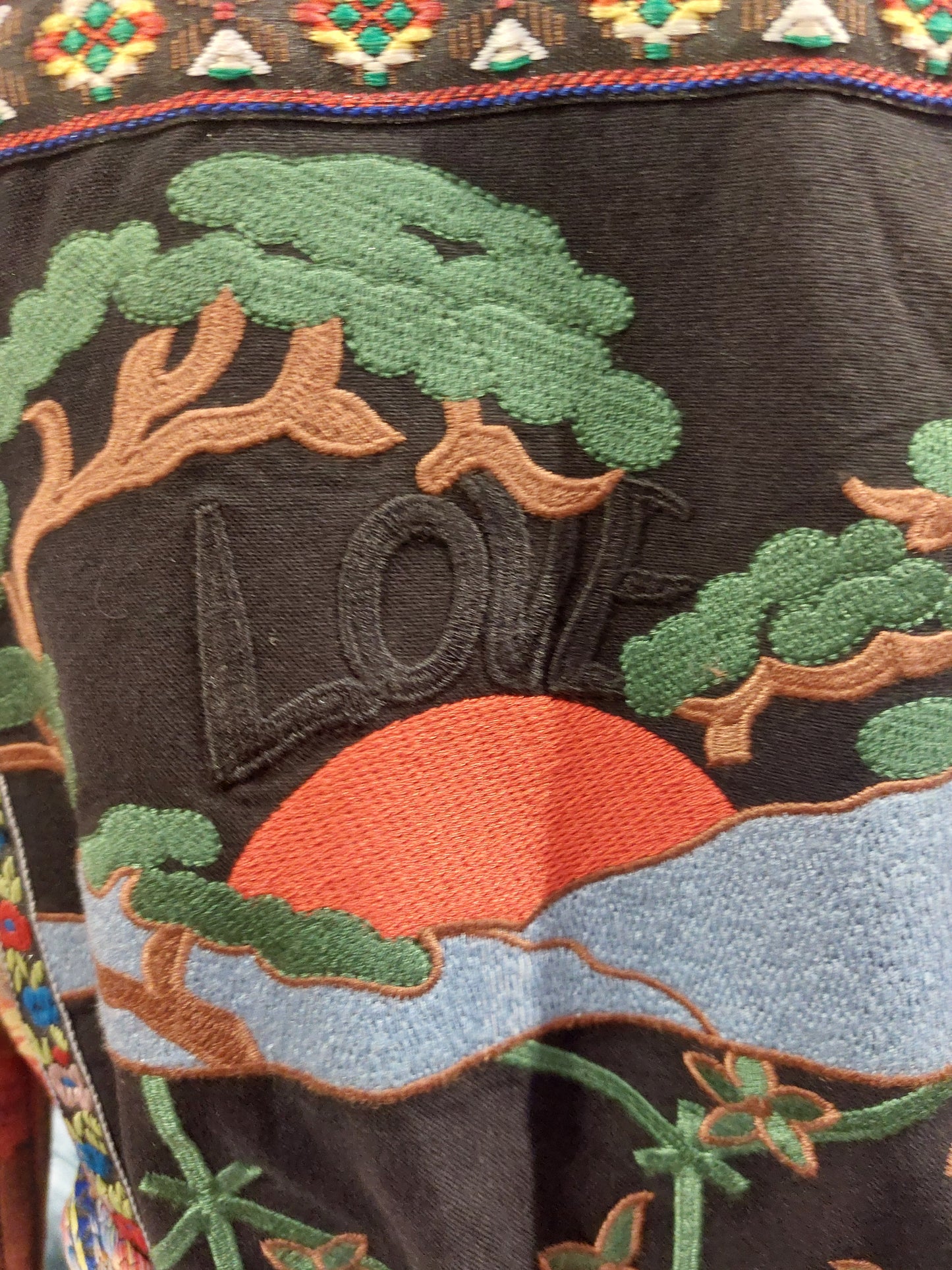 Belted Mixed Media Jacket - Black