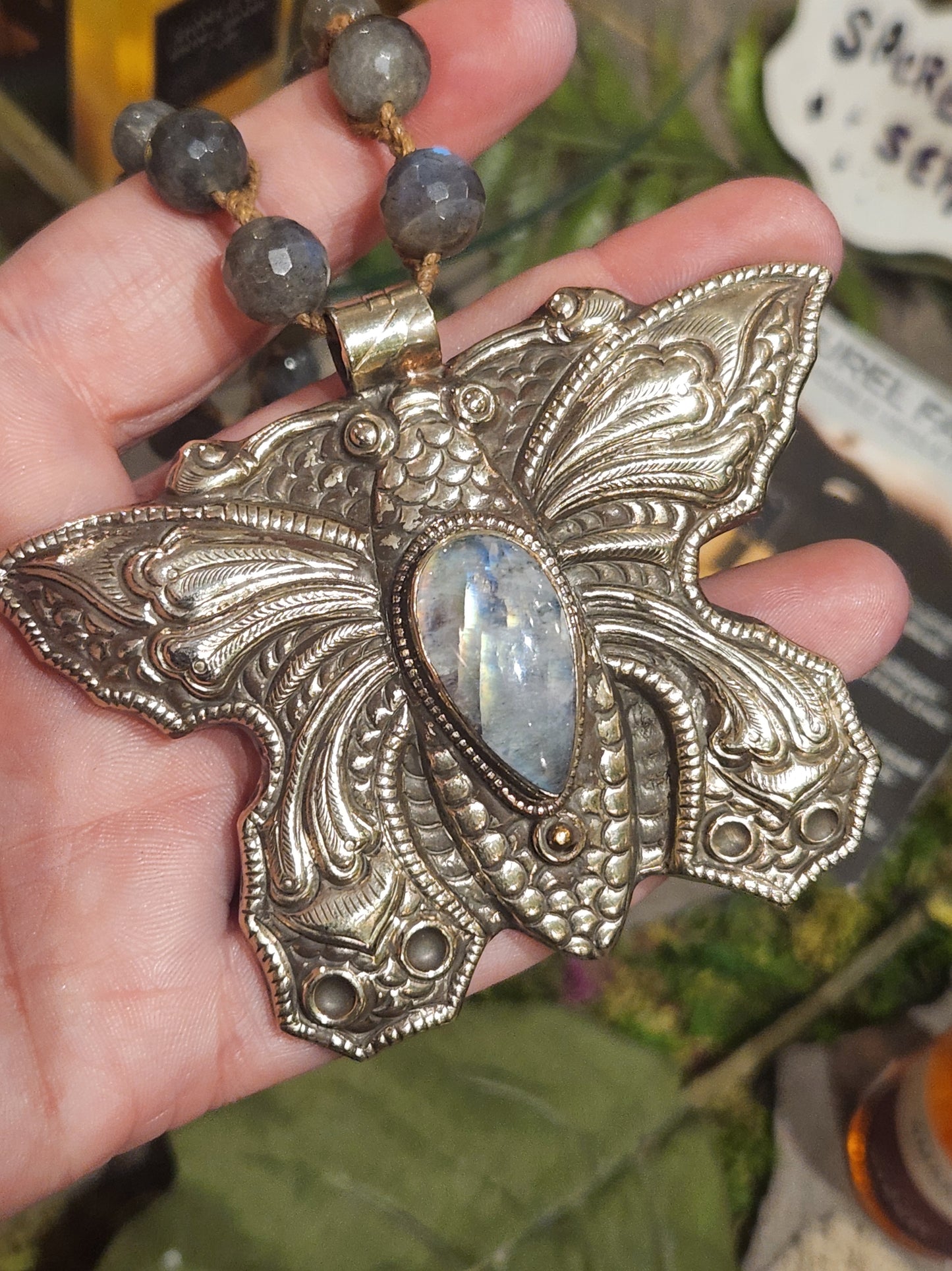 Labradorite Butterfly Necklace