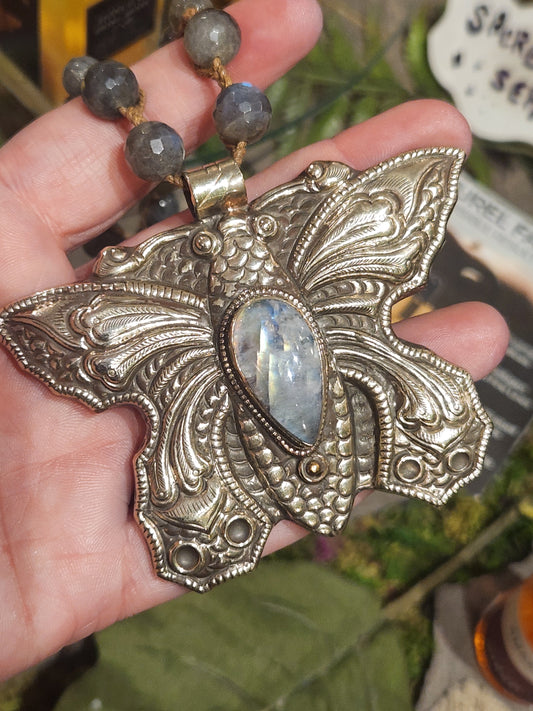 Labradorite Butterfly Necklace