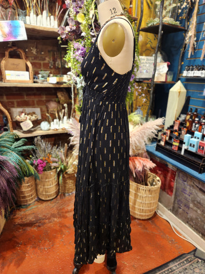 Long Beaded Boho Dress - Free Size