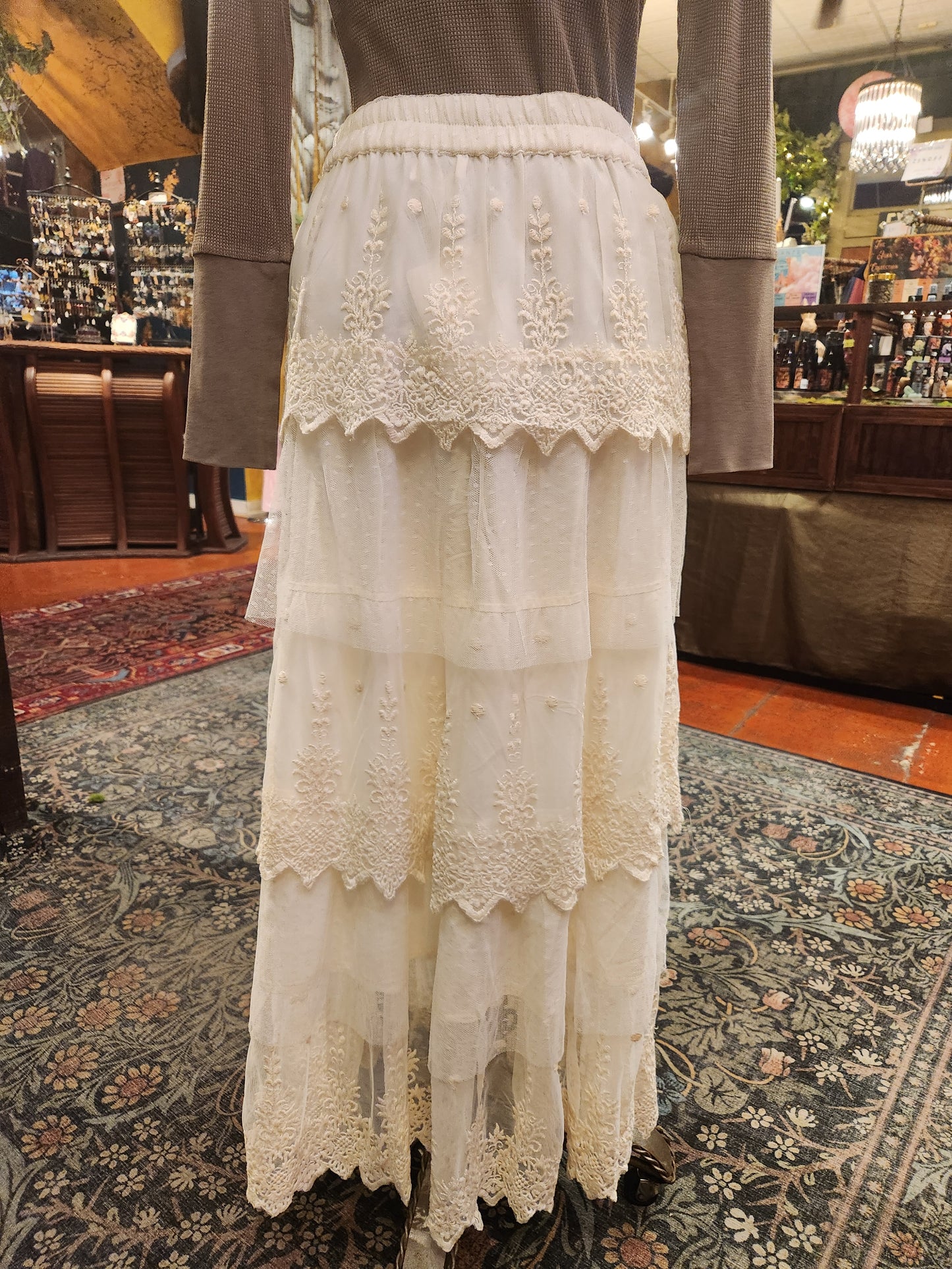 Chantilly Maxi Skirt - Ivory