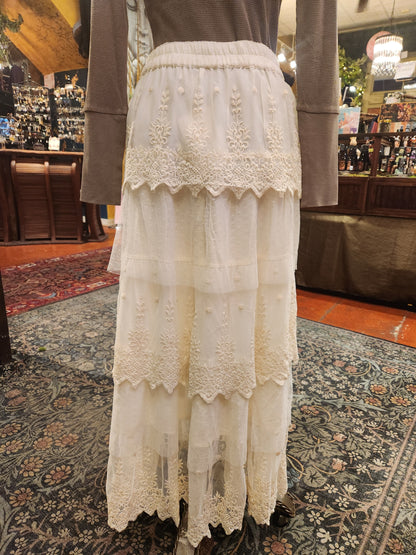 Chantilly Maxi Skirt - Ivory