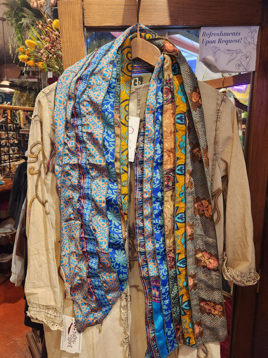 7 Panel Recycled Sari Scarves