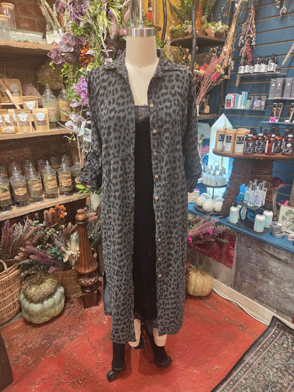 Saga Animal Print Shirt Dress