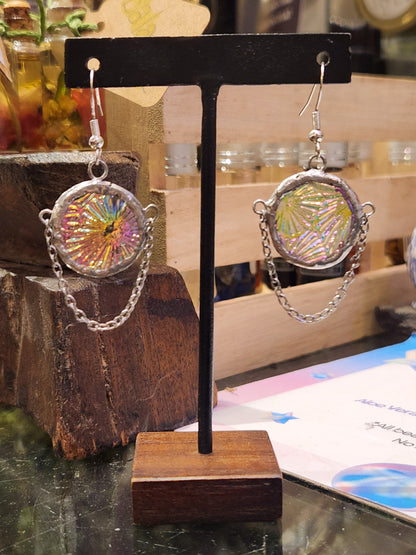 Circle Earrings (3) Pink Iridescent - *KC33